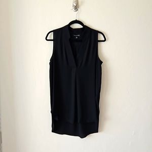 Sleeveless Black V-Neck Blouse